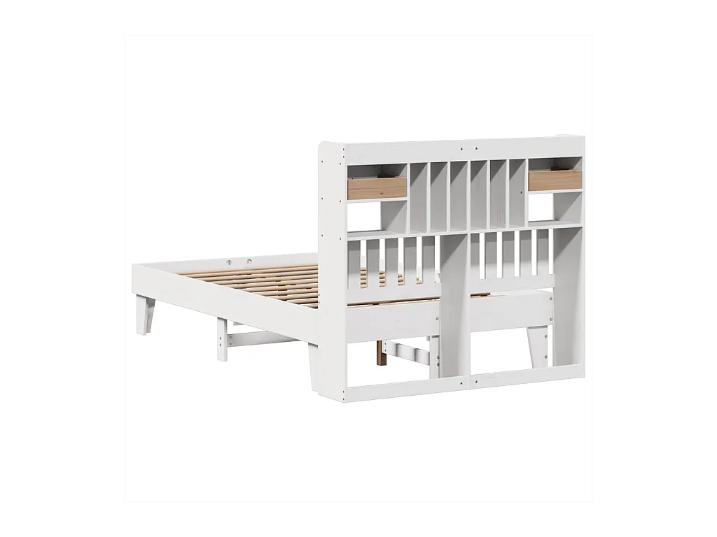 Estructura de cama sin colchón madera de pino blanco 135x190 cm