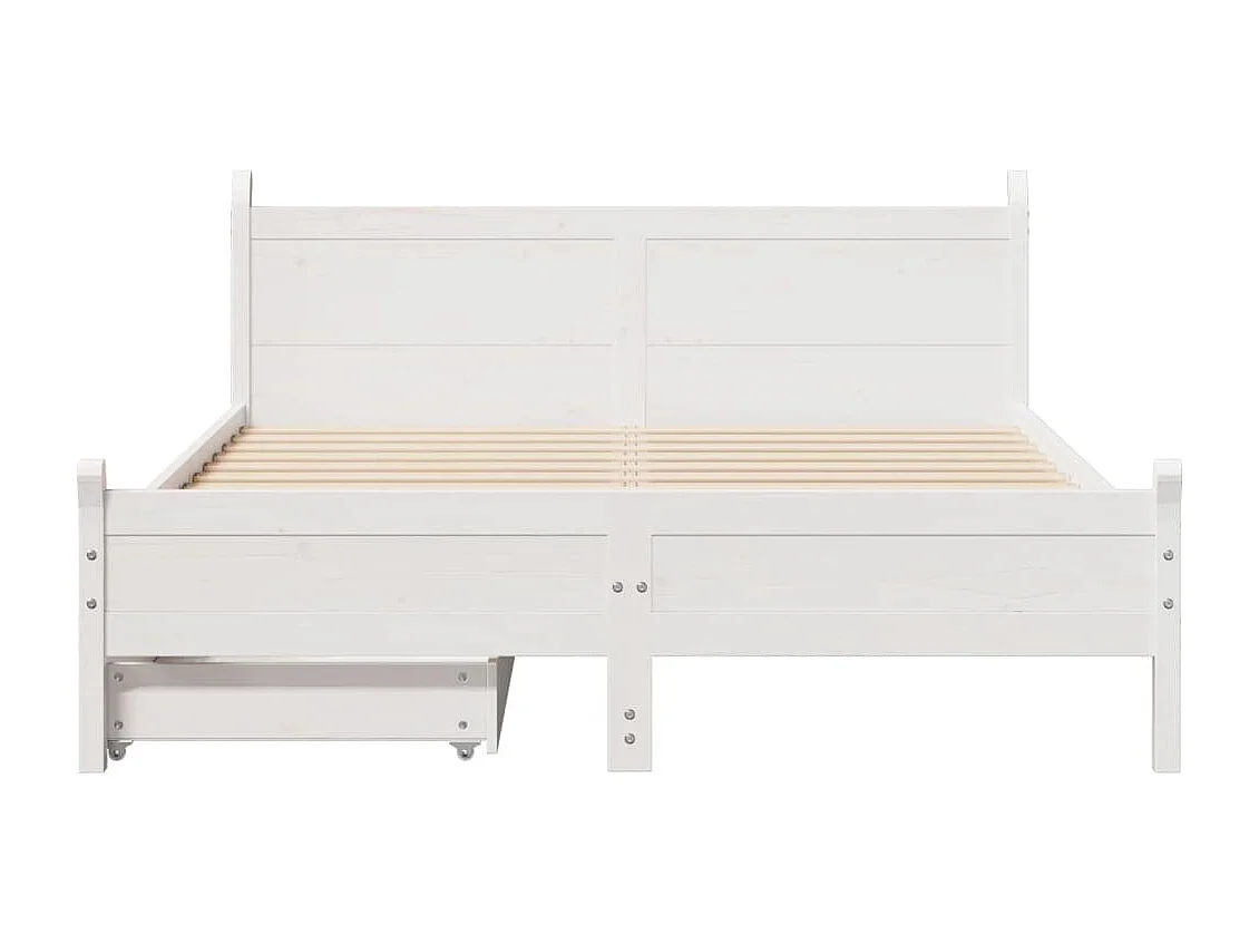 Estructura de cama sin colchón madera de pino blanca 150x200 cm