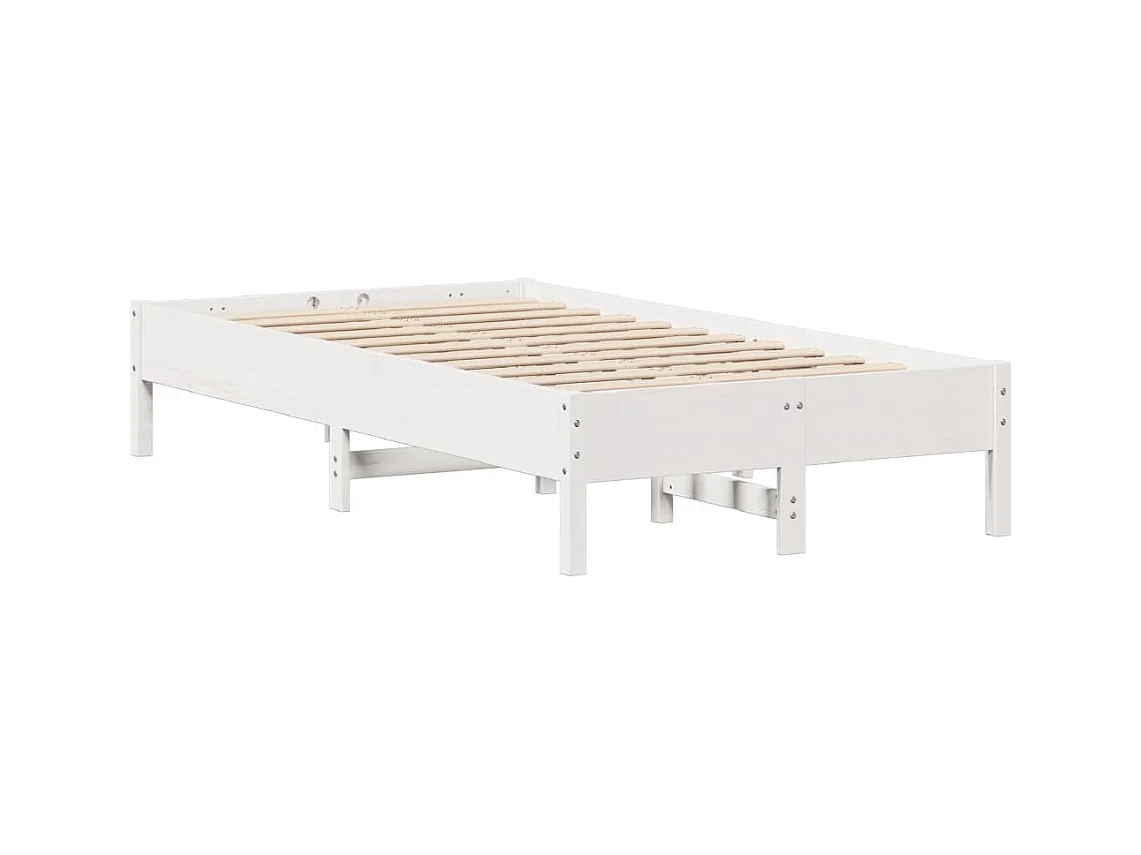 Cadre de lit sans matelas blanc 75x190 cm bois de pin massif