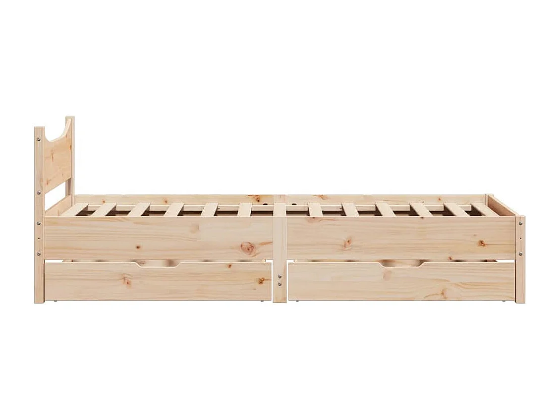 Estructura de cama con cajones madera maciza de pino 90x200 cm