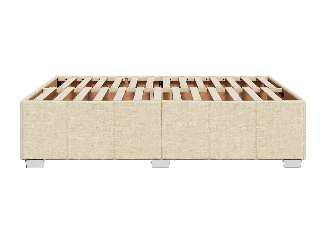 Cadre de lit sans matelas crème 160x200 cm tissu