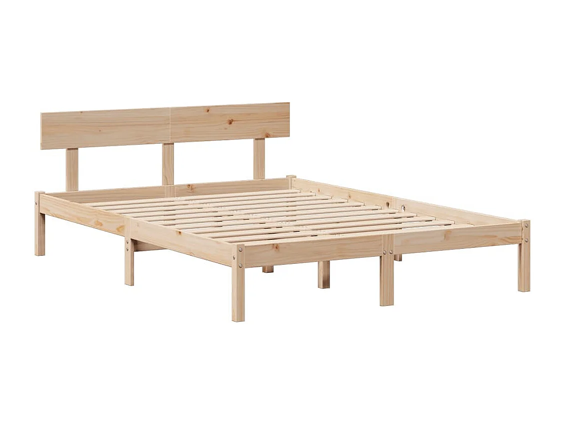 Estructura de cama sin colchón madera maciza de pino 120x190 cm
