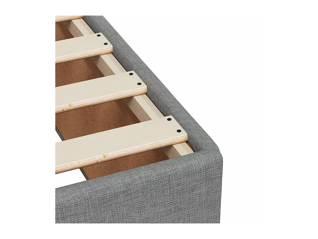 Estructura de cama tela gris claro 120x190 cm
