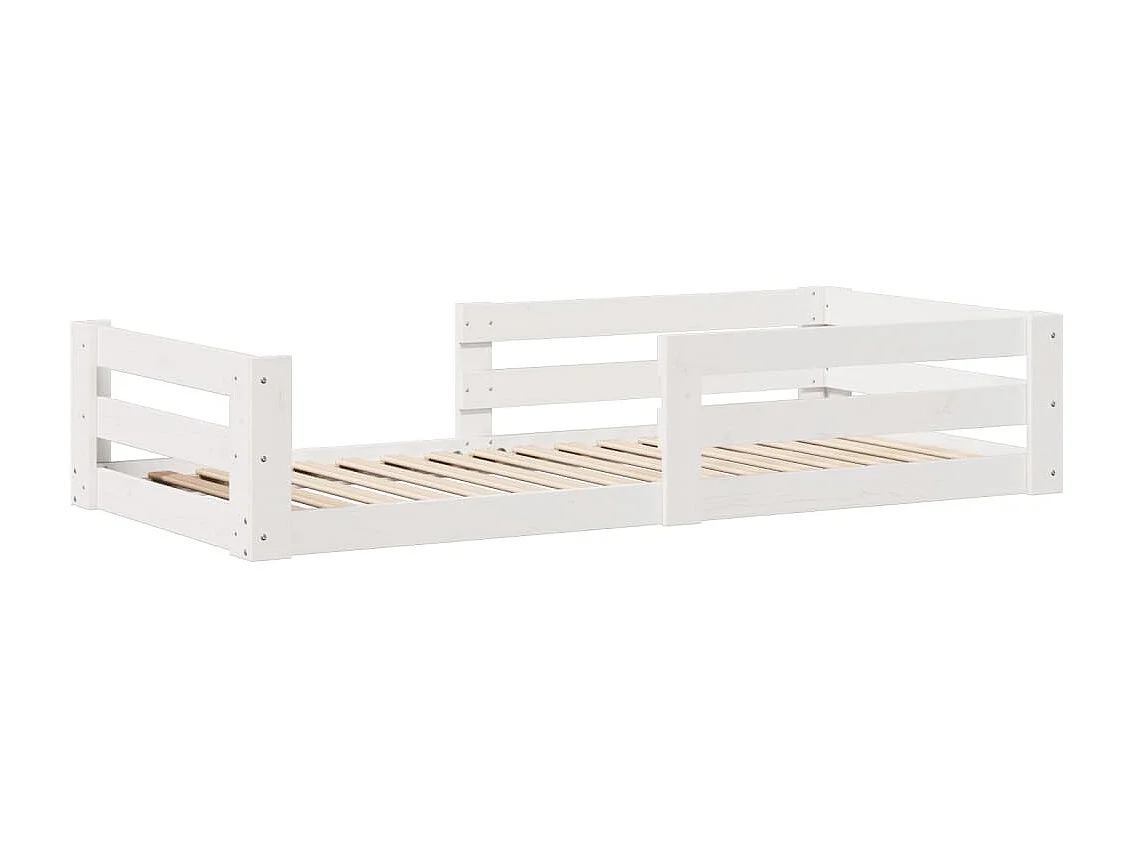 Cadre de lit sans matelas blanc 80x200 cm bois massif de pin