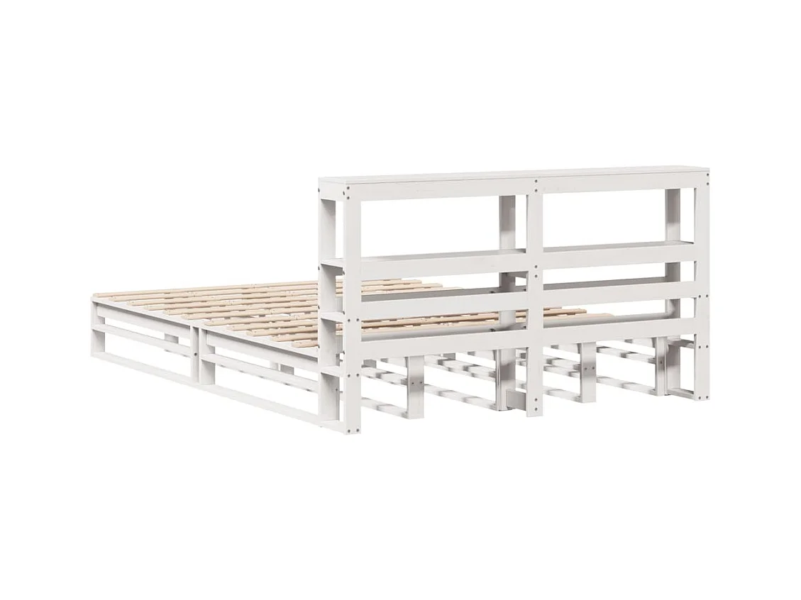 Estructura de cama sin colchón madera de pino blanca 140x200 cm