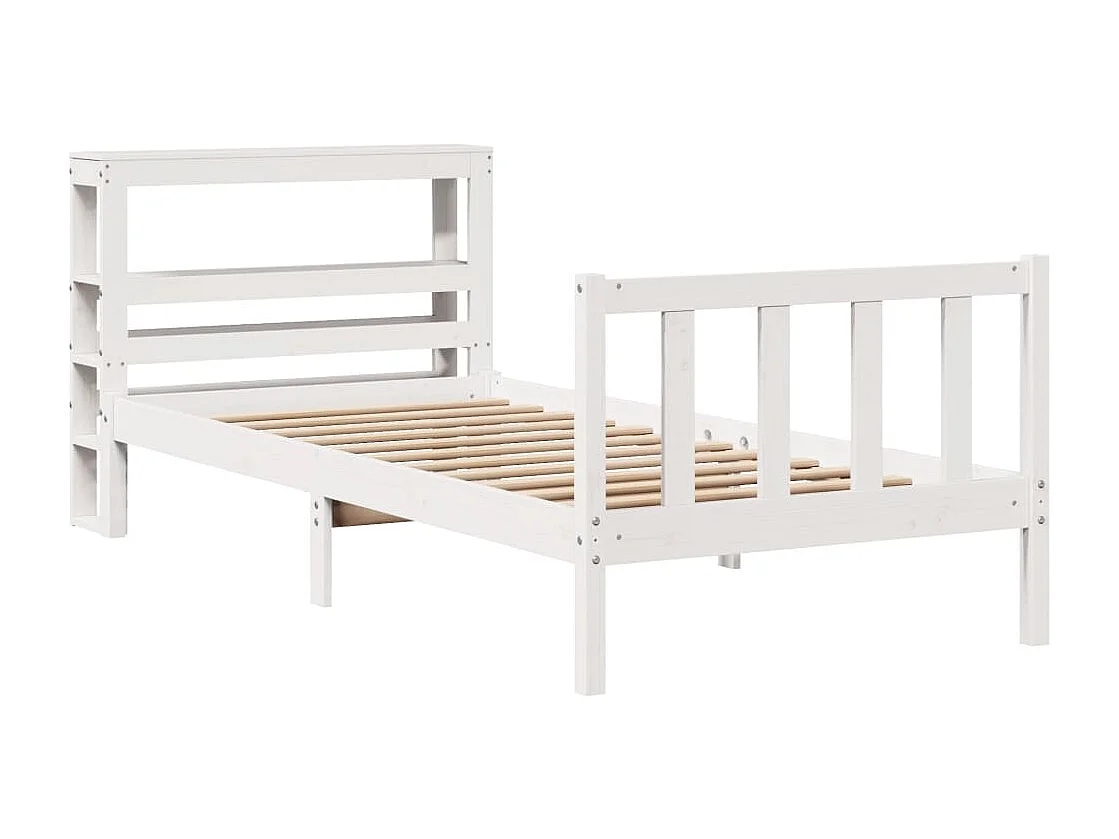 Estructura de cama sin colchón madera de pino blanca 90x200 cm