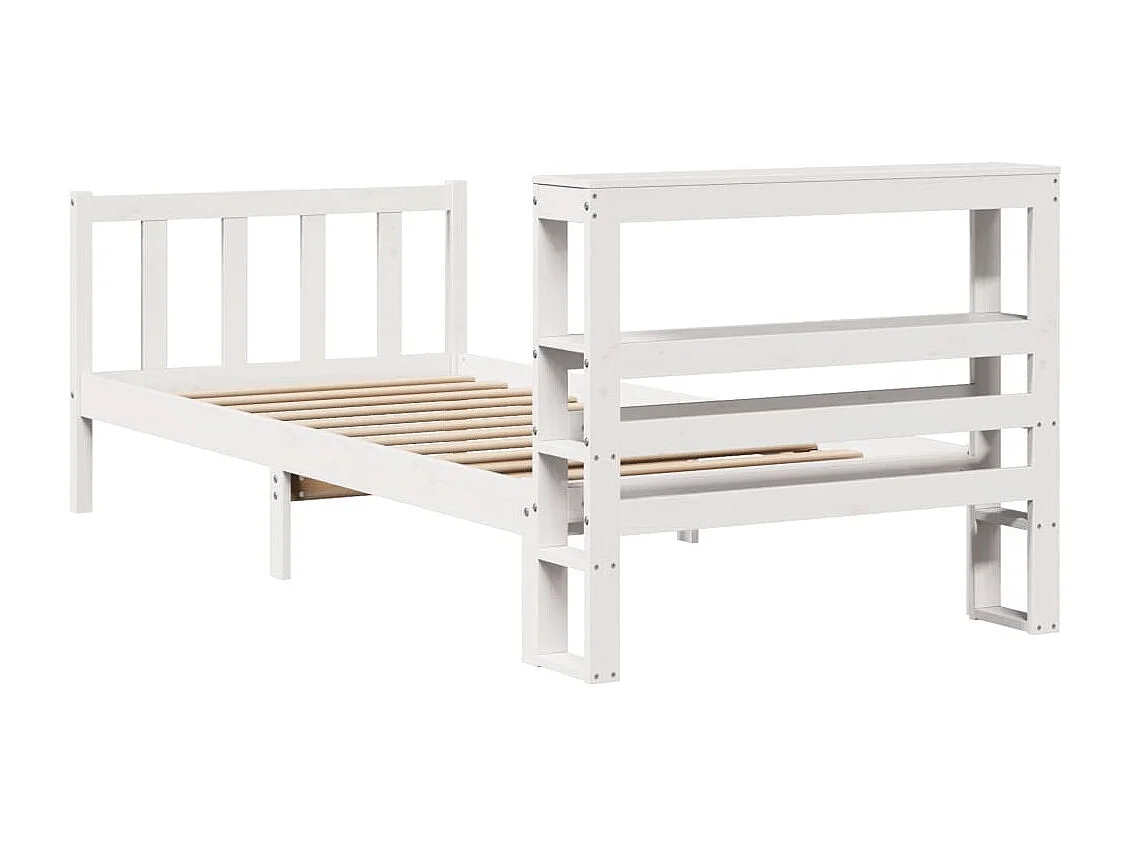 Estructura de cama sin colchón madera de pino blanca 90x200 cm