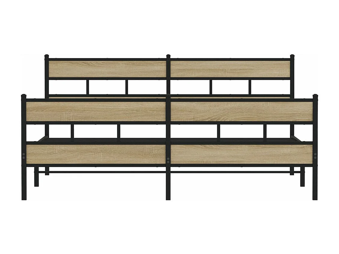 Estrutura de cama sem colchão 183x213cm metal carvalho sonoma