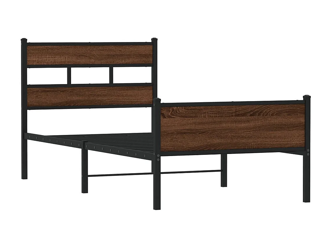 Estructura de cama sin colchón madera marrón roble 107x200 cm