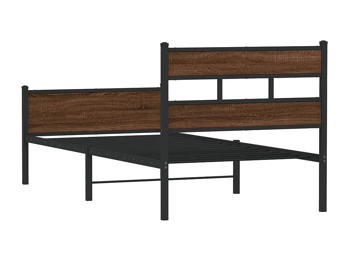 Estructura de cama sin colchón madera marrón roble 107x200 cm
