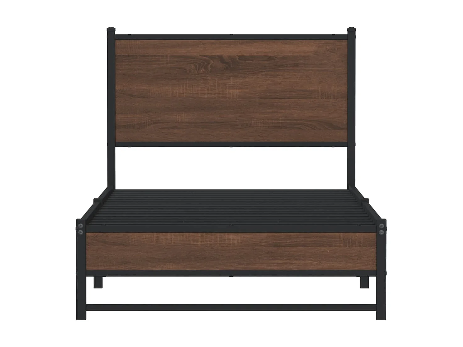 Cadre de lit en métal avec tête de lit chêne marron 90x190 cm