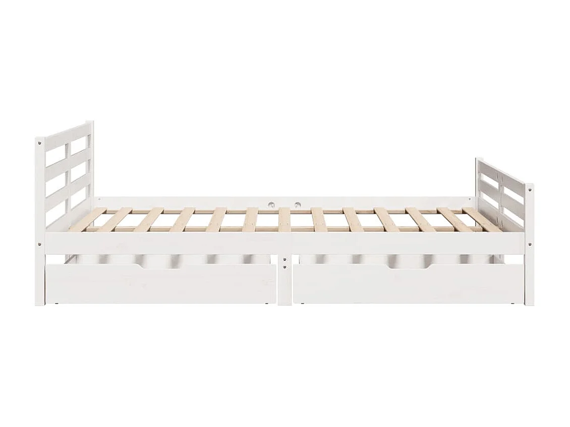 Cadre de lit sans matelas blanc 135x190 cm bois de pin massif