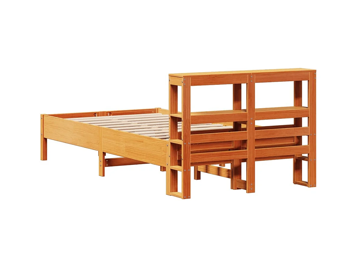 Estructura de cama sin colchón madera de pino marrón 90x200 cm