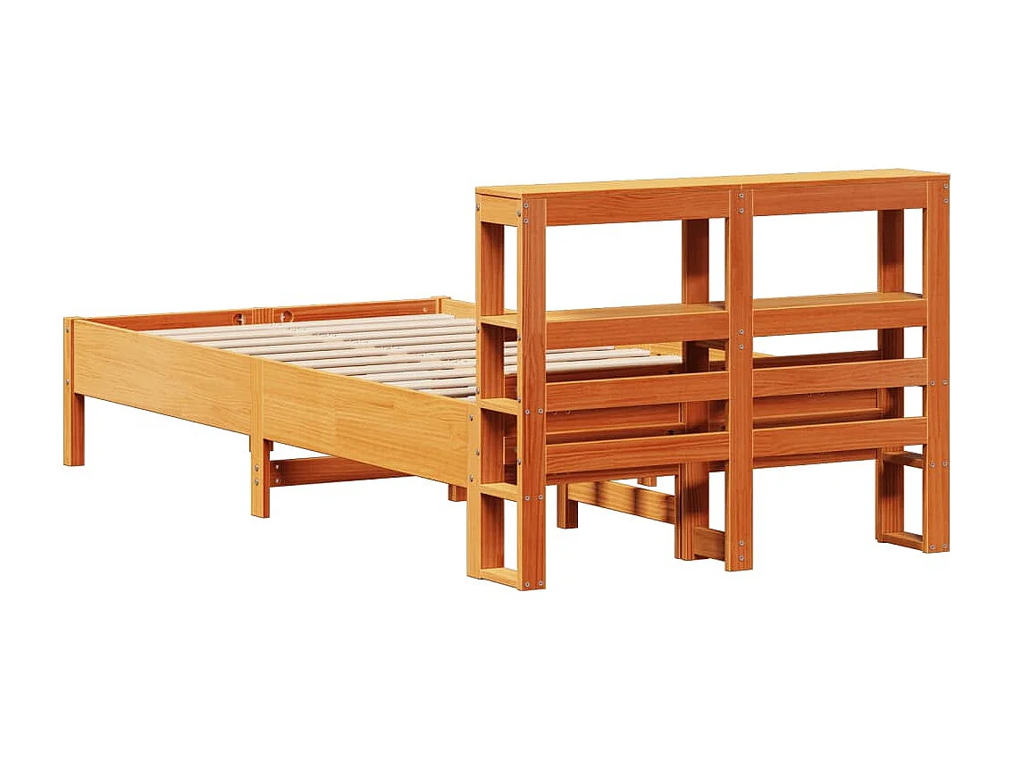 Estructura de cama sin colchón madera de pino marrón 90x200 cm
