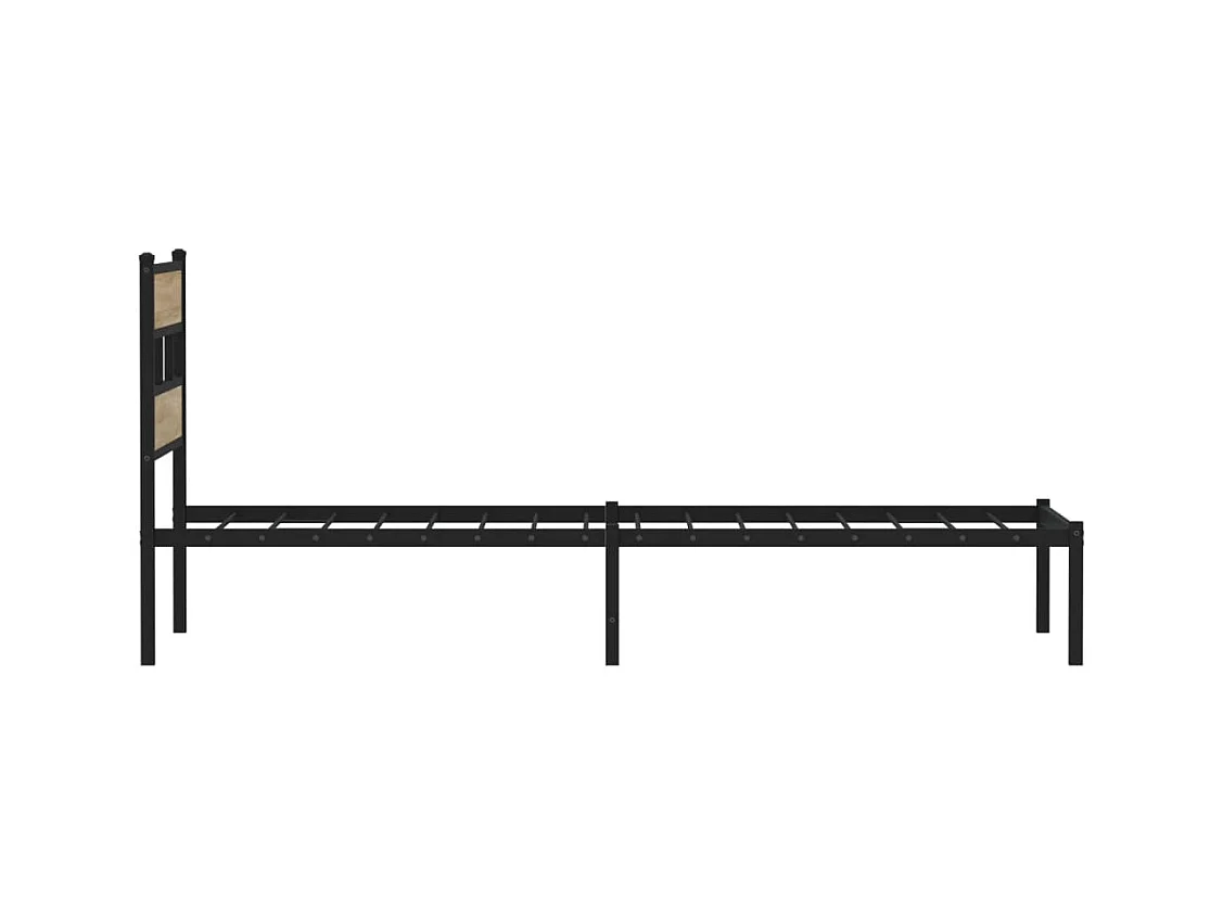 Cadre de lit en métal sans matelas chêne sonoma 107x203 cm