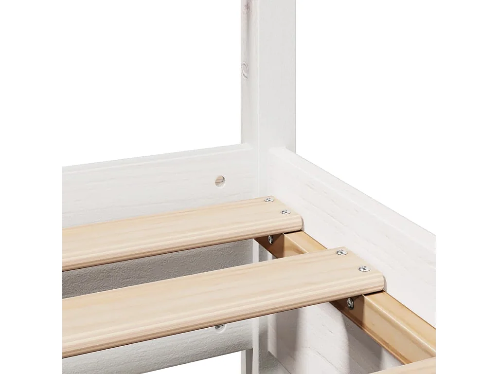 Cadre de lit sans matelas blanc 150x200 cm bois de pin massif