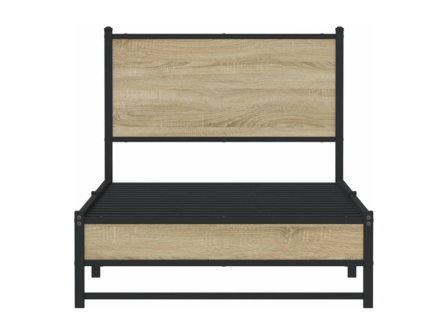 Estructura de cama sin colchón metal roble Sonoma 90x200 cm