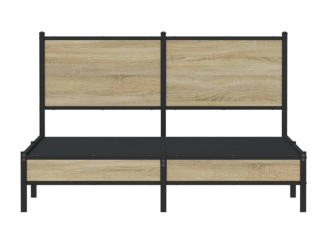 Estrutura de cama sem colchão 140x200 cm metal carvalho sonoma