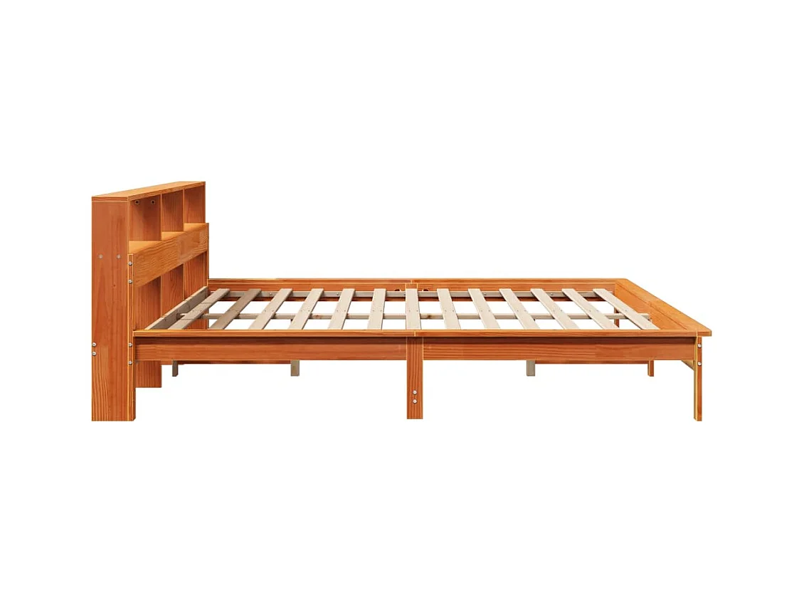 Cadre de lit sans matelas cire marron 180x200cm bois pin massif