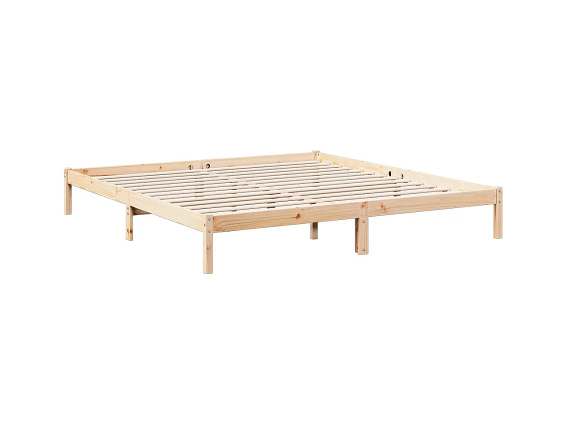 Cama extra longa sem colchão 200x210 cm madeira de pinho maciça