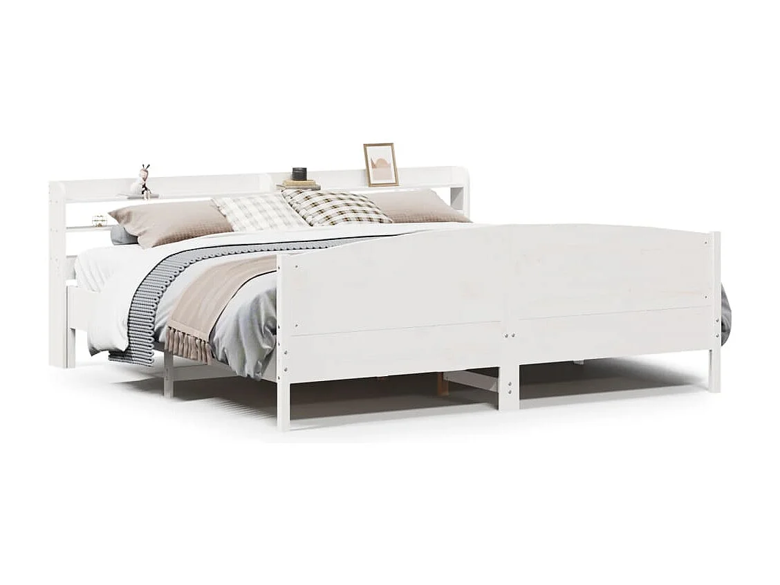 Estructura de cama sin colchón madera maciza blanca 200x200 cm