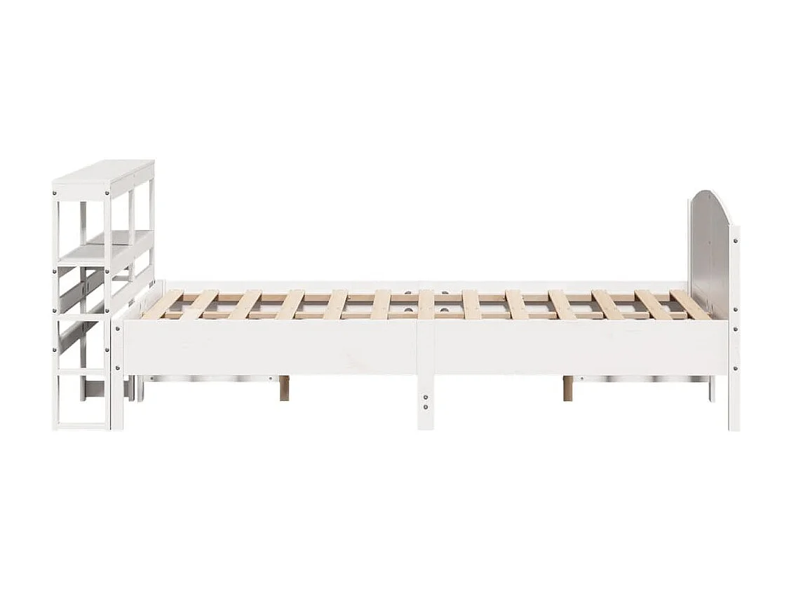 Cama sem colchão 120x200 cm madeira de pinho maciça branco