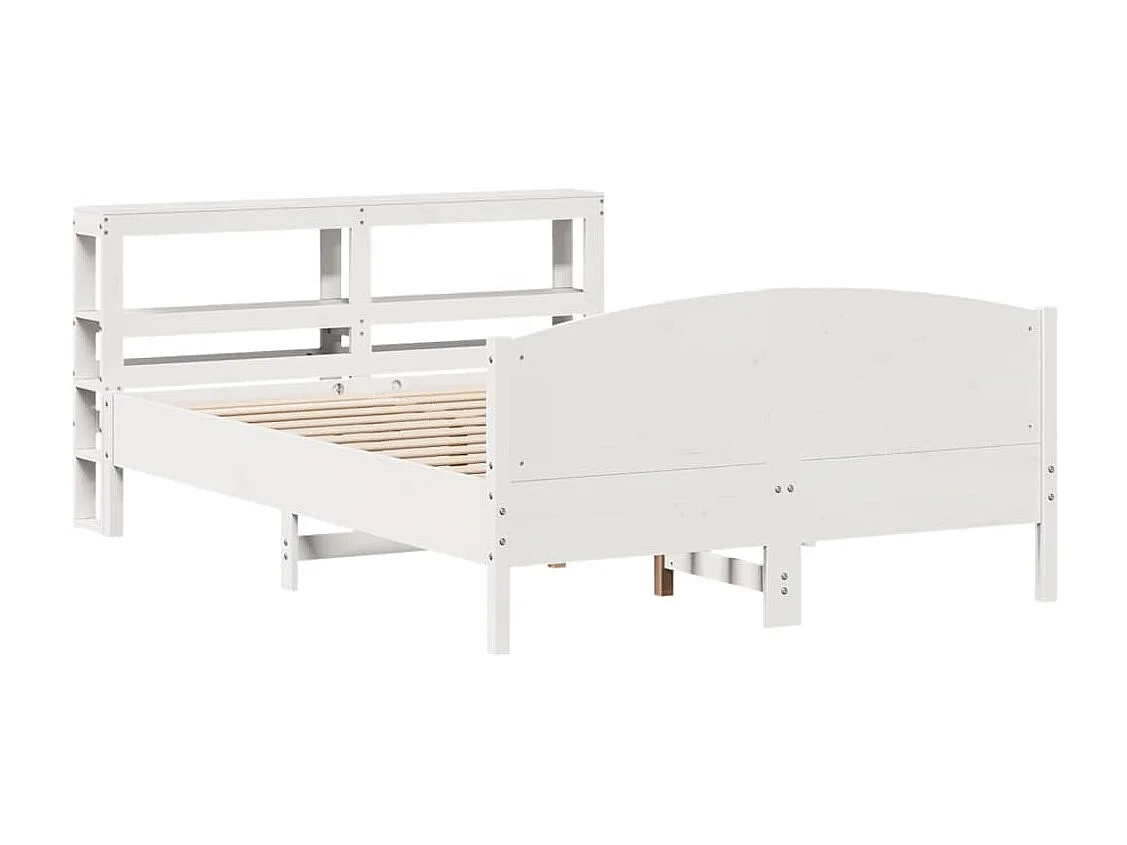 Cadre de lit sans matelas blanc 120x200 cm bois de pin massif