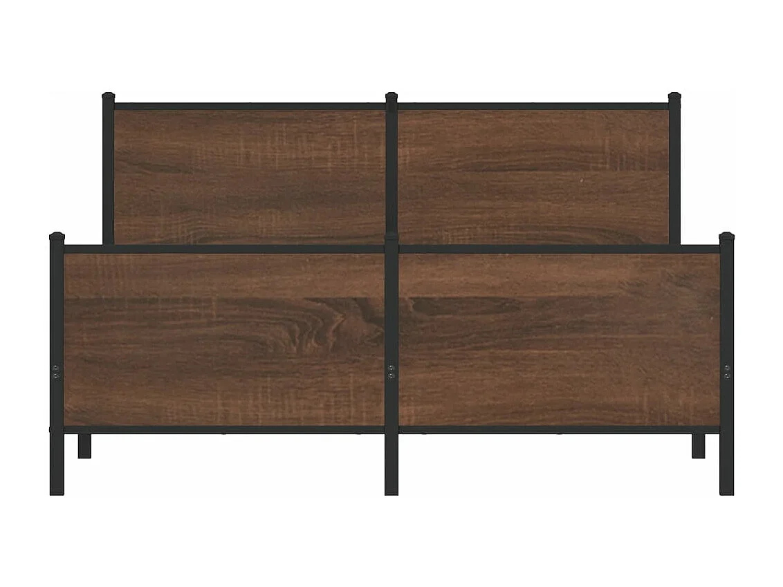 Cadre de lit en métal sans matelas chêne marron 150x200 cm