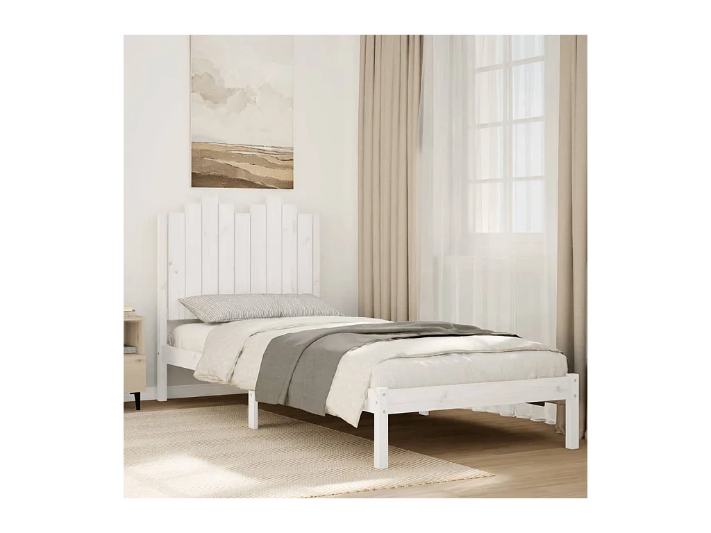 Cadre de lit extra long sans matelas 100x210 cm bois massif