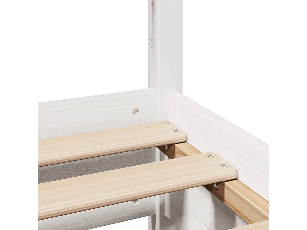 Estructura de cama sin colchón madera de pino blanca 140x190 cm