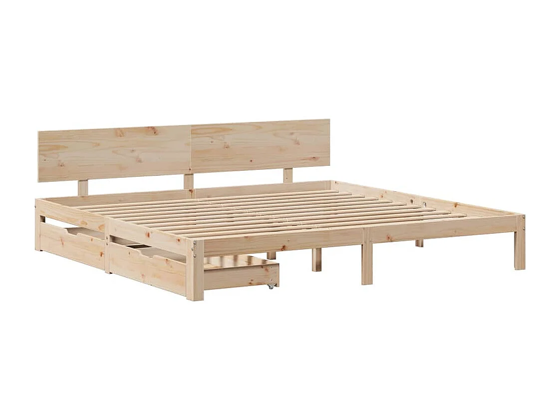 Estructura de cama con cajones madera maciza de pino 180x200 cm