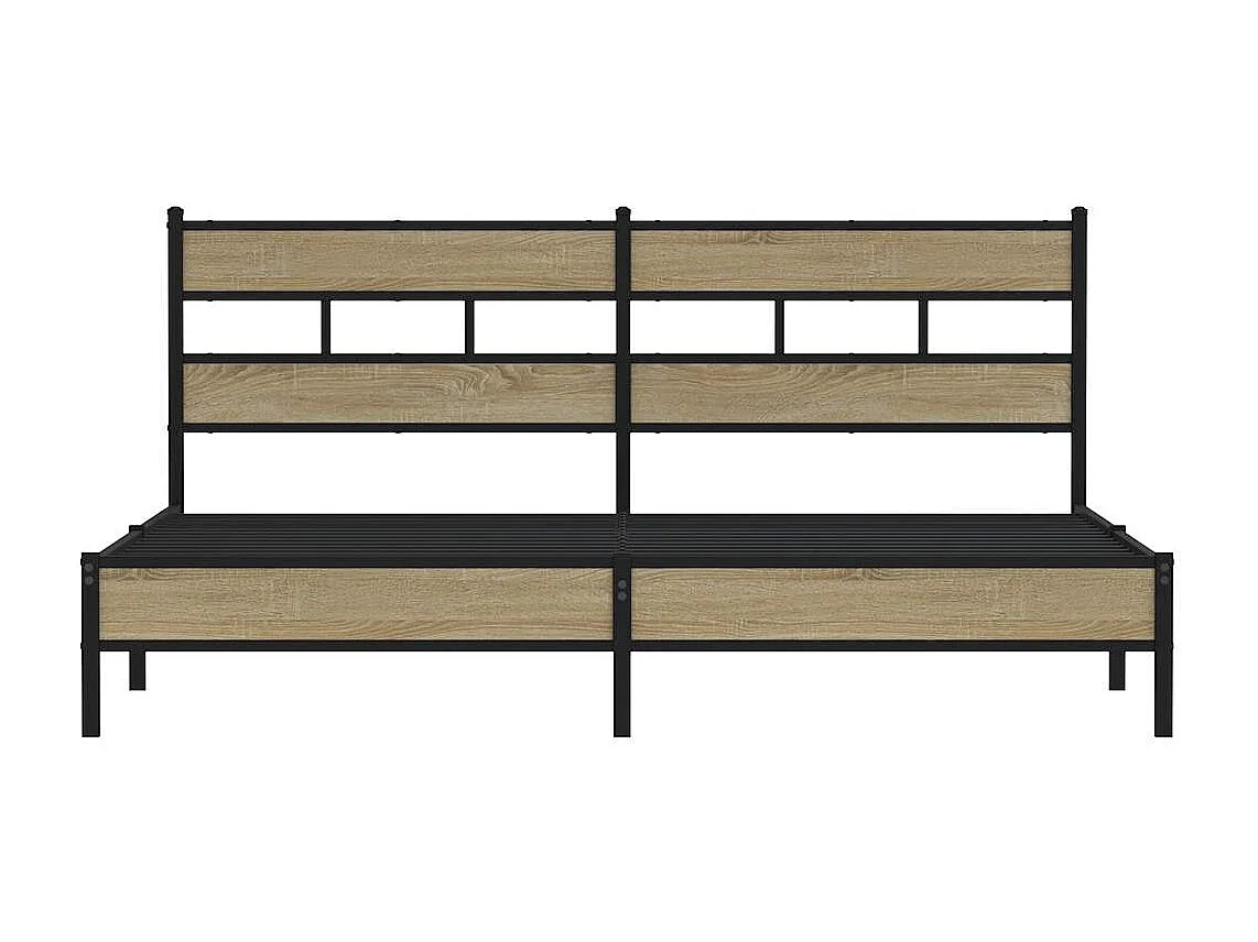 Estructura de cama sin colchón metal roble Sonoma 200x200 cm