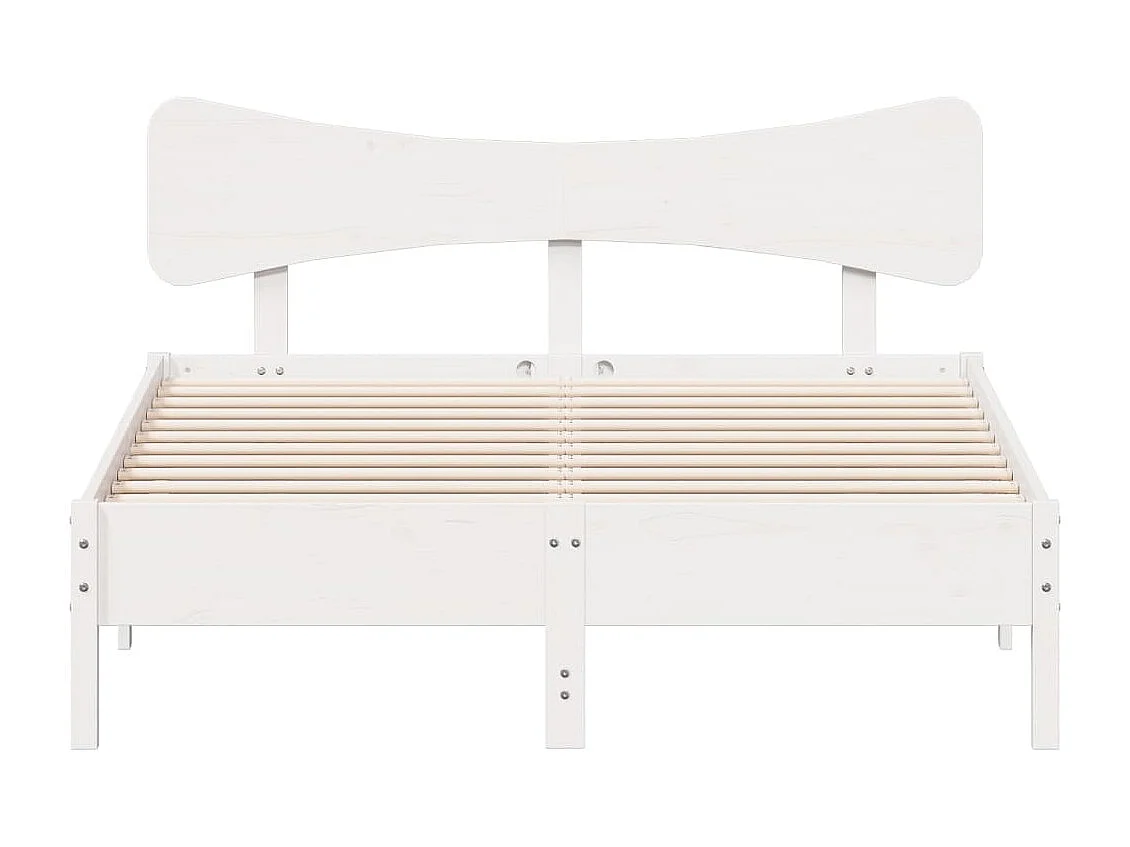 Estructura de cama sin colchón madera de pino blanca 140x200 cm