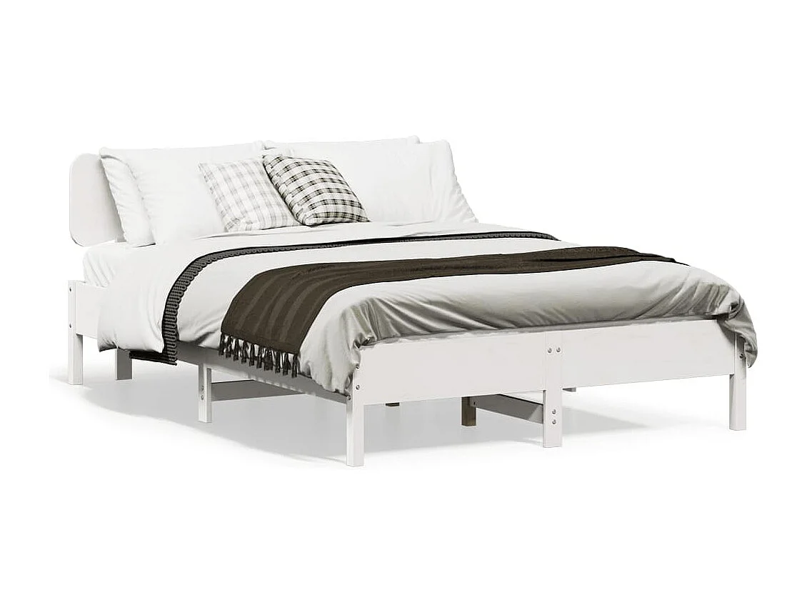 Estructura de cama sin colchón madera de pino blanca 140x200 cm