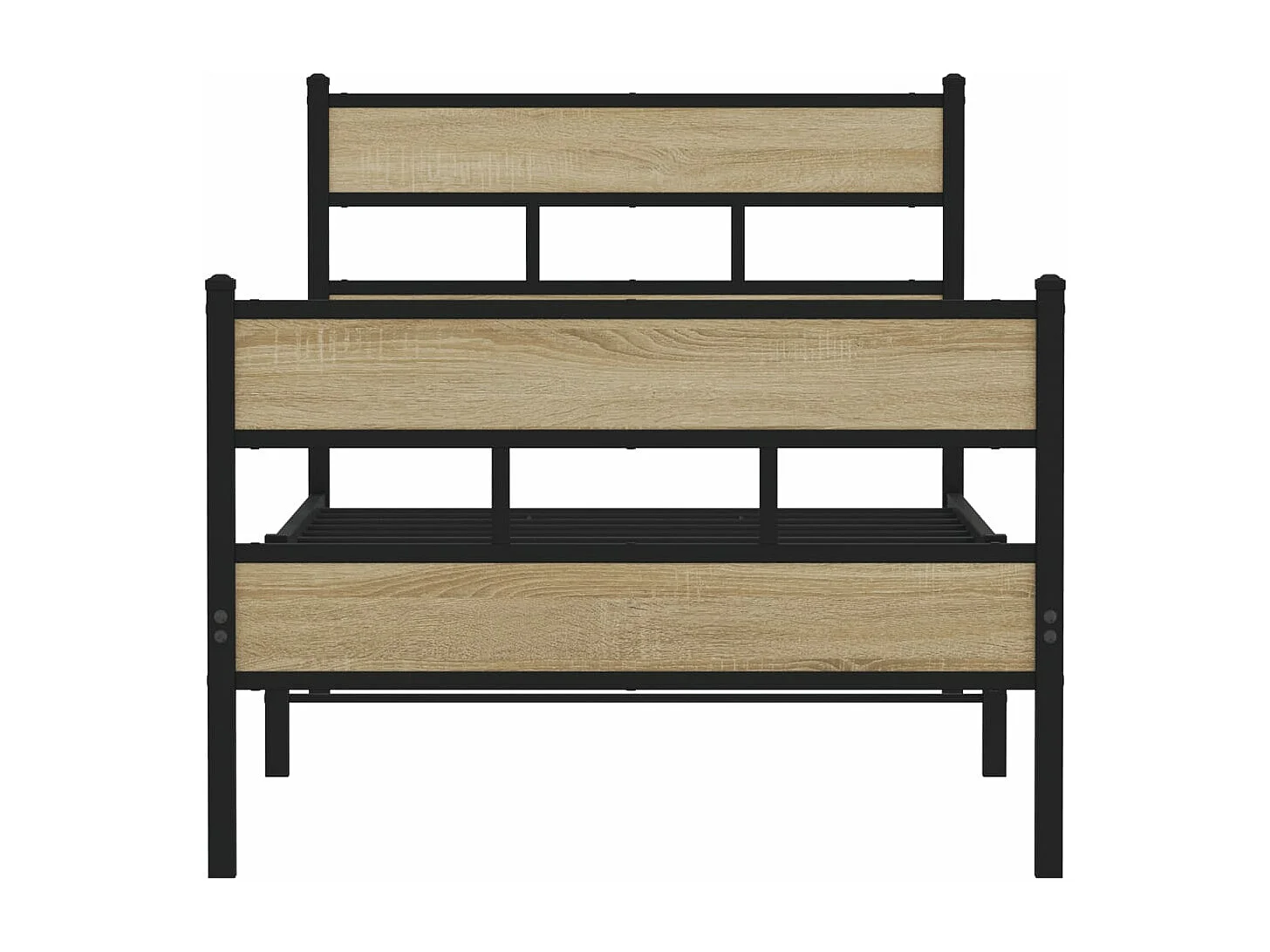 Cadre de lit en métal sans matelas chêne sonoma 100x190 cm
