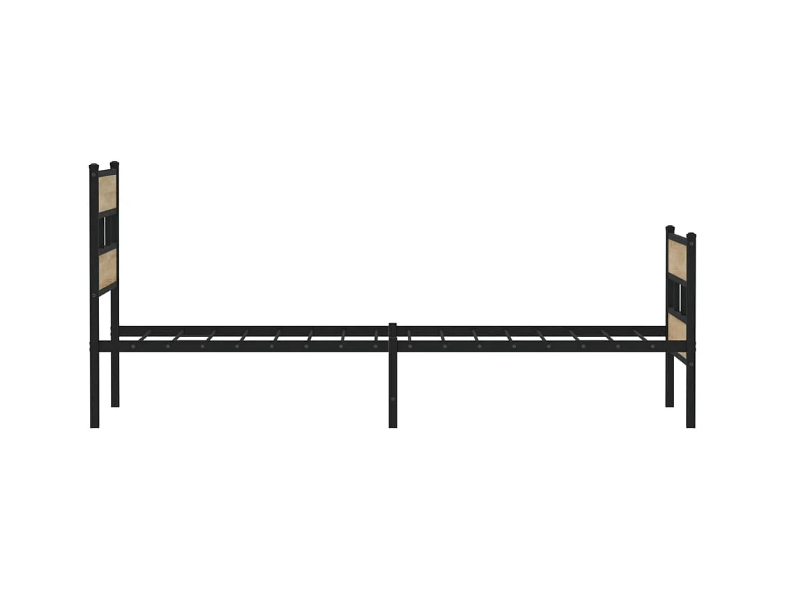 Estrutura de cama sem colchão 100x190 cm metal carvalho sonoma