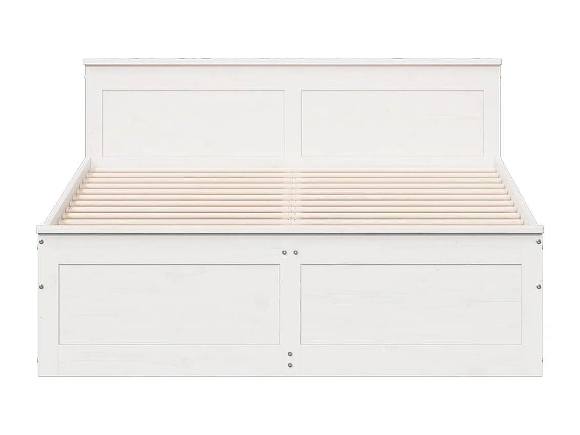 Cama sem colchão com cabeceira 160x200 cm pinho maciço branco