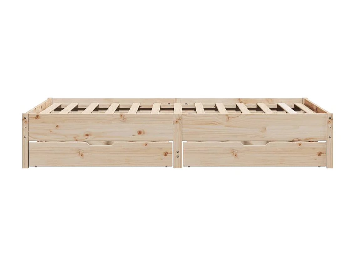 Estructura de cama sin colchón madera maciza de pino 140x190 cm