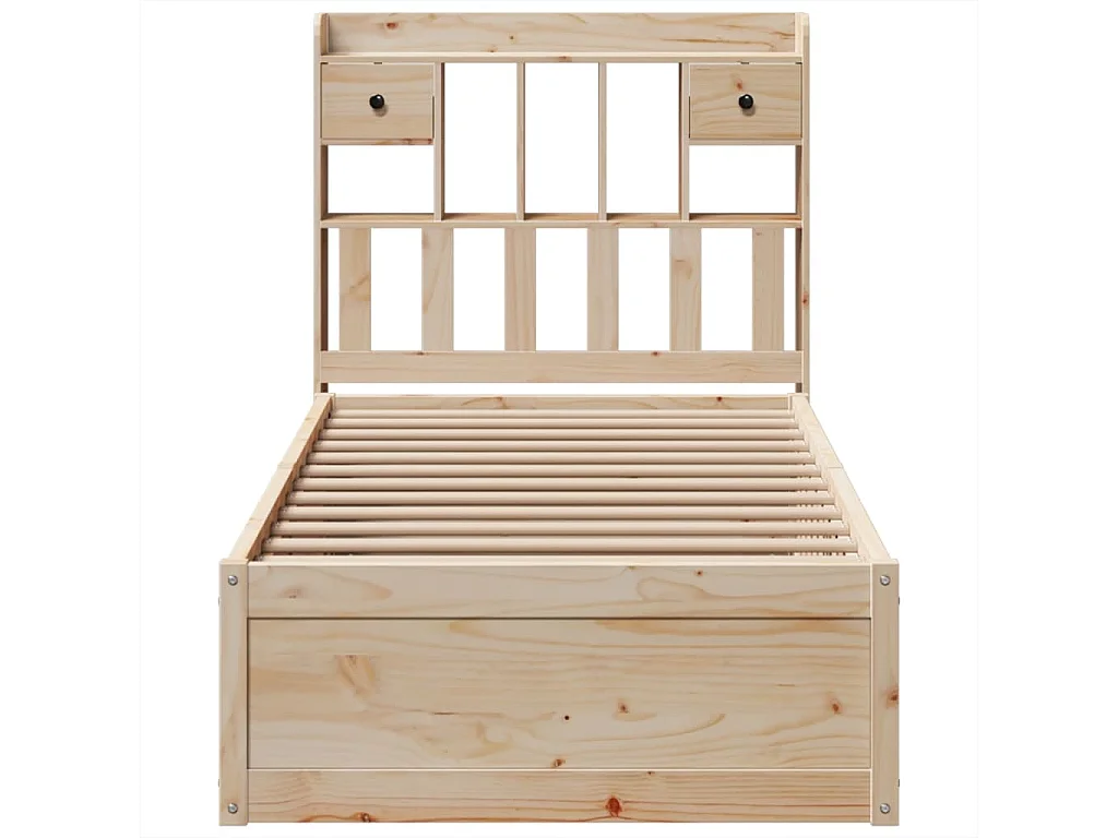 Estructura de cama sin colchón madera maciza de pino 90x190 cm