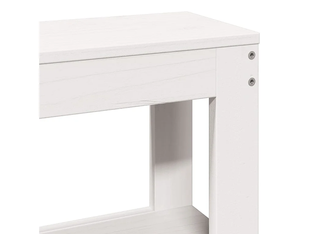 Cama sem colchão 135x190 cm madeira de pinho maciça branco