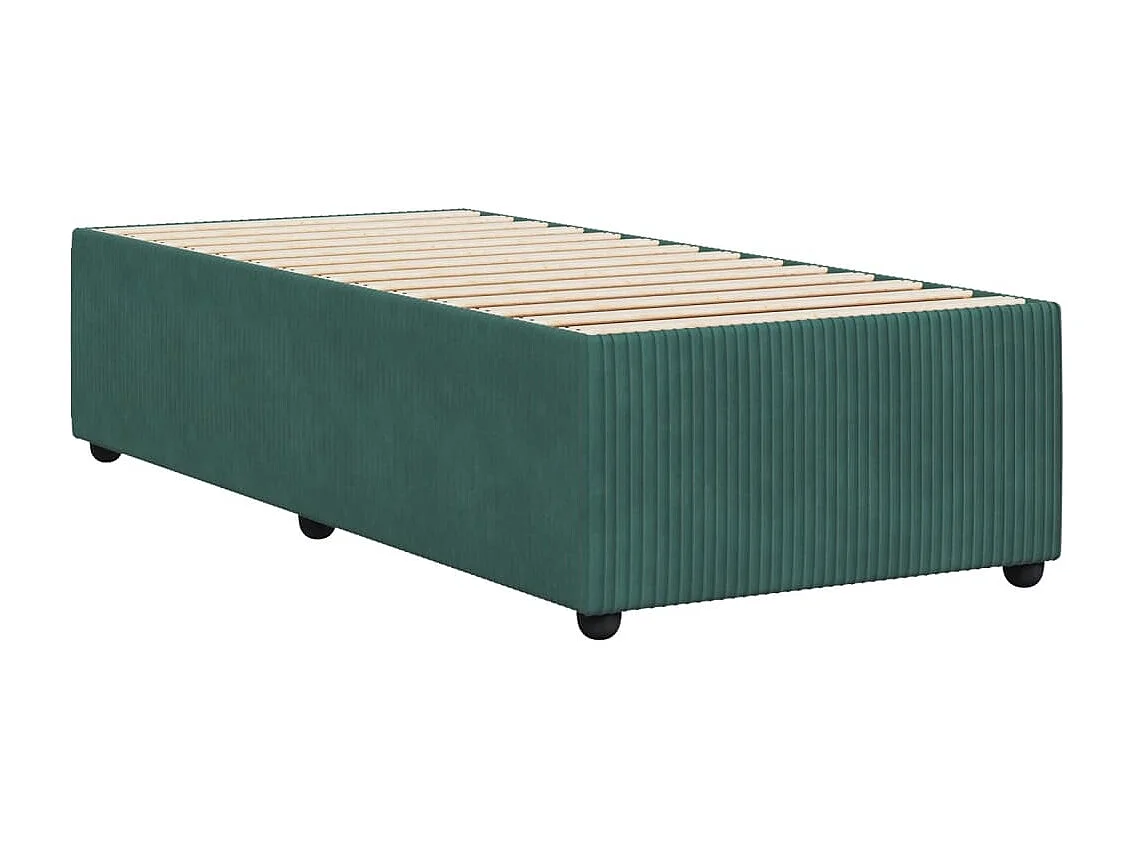 Estructura de cama de terciopelo verde 90x200 cm