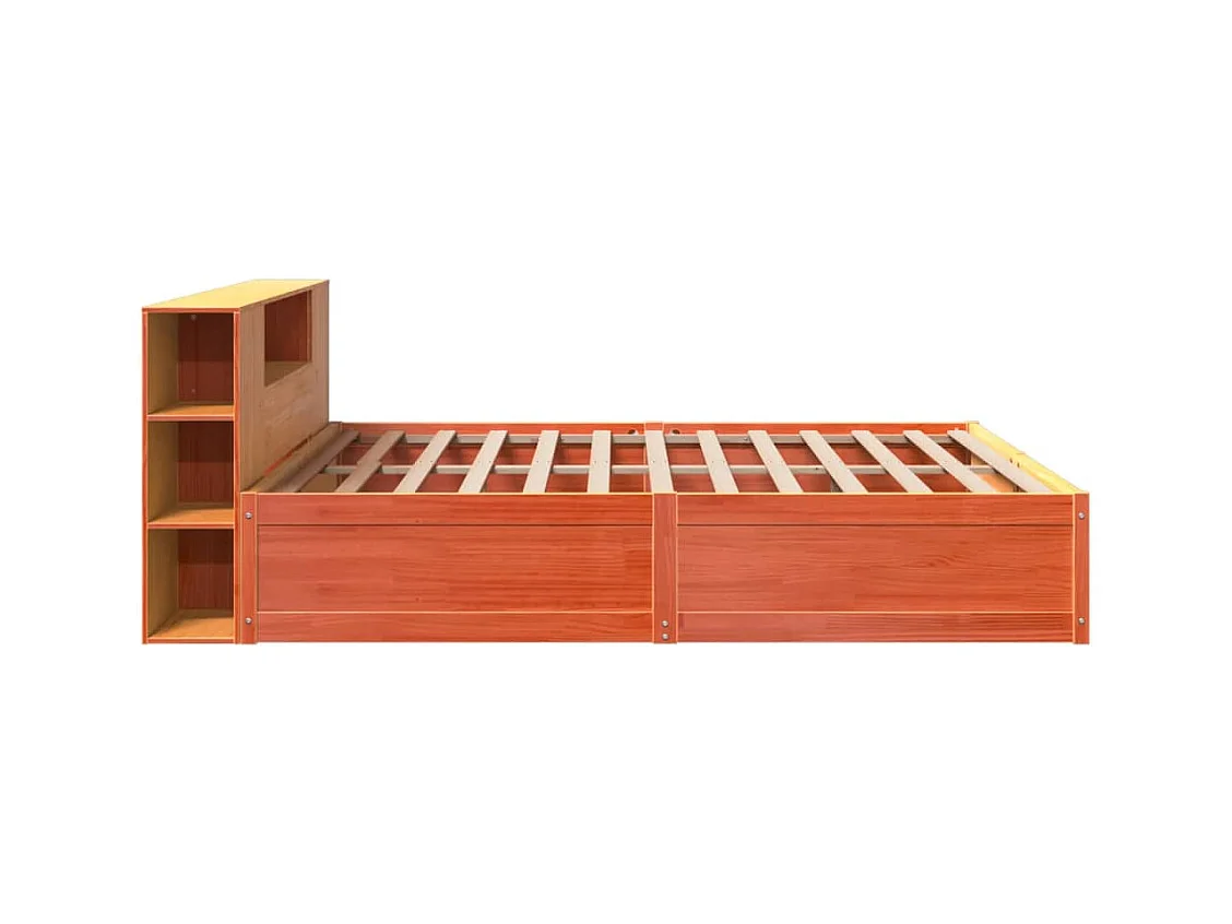 Cadre de lit sans matelas cire marron 180x200cm bois pin massif
