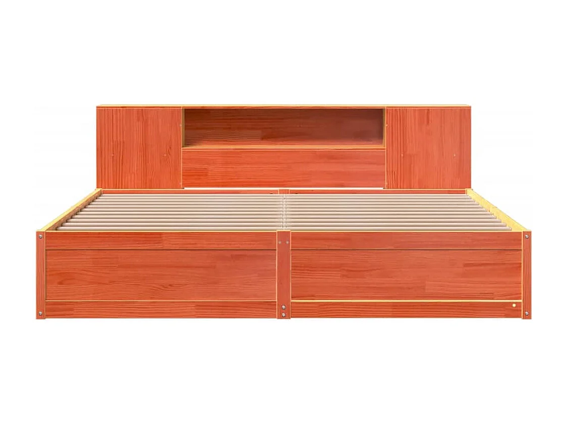 Cama sem colchão 180x200 cm pinho maciço castanho-mel