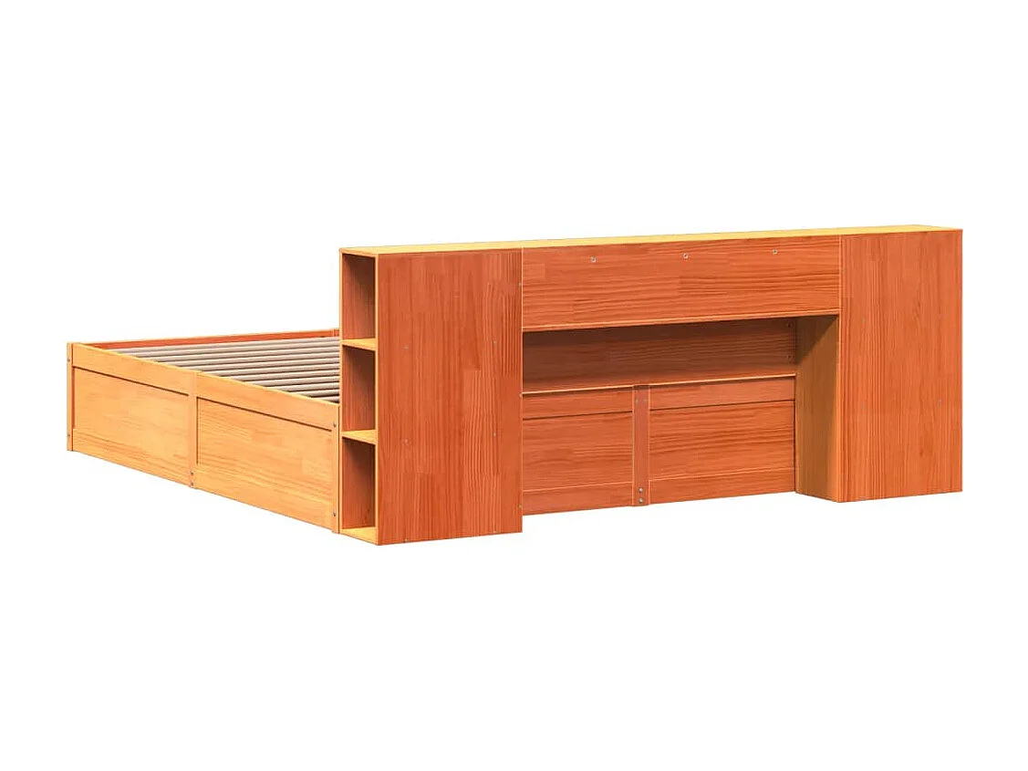 Cama sem colchão 180x200 cm pinho maciço castanho-mel