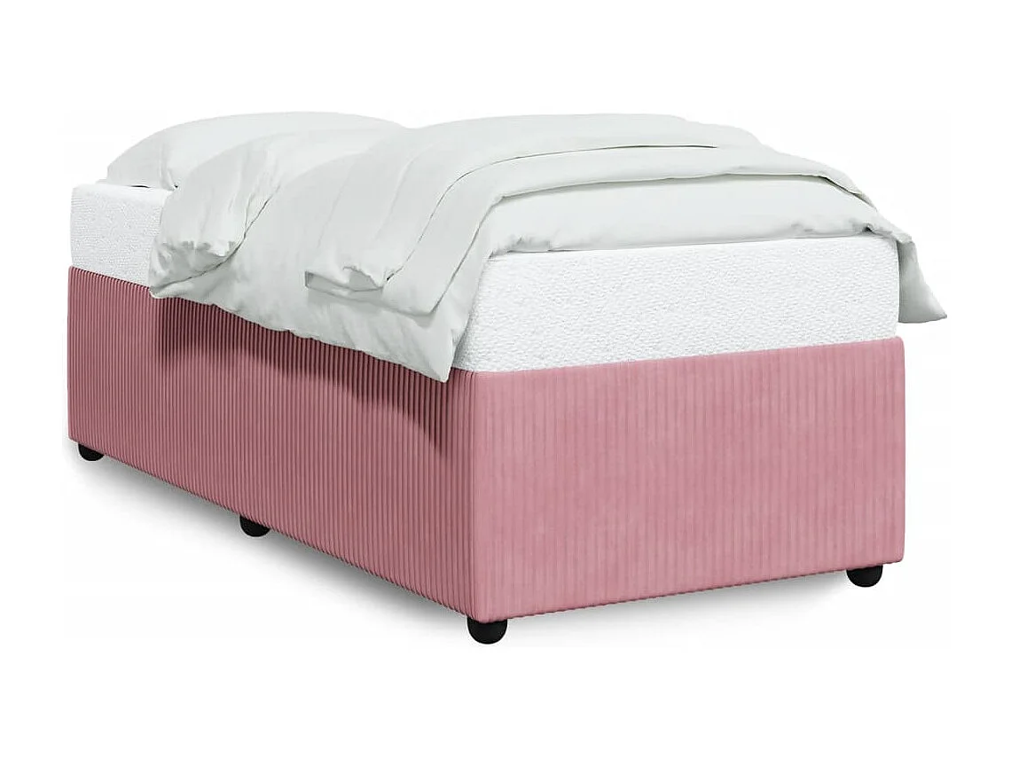 Estrutura de cama 90x190 cm veludo rosa