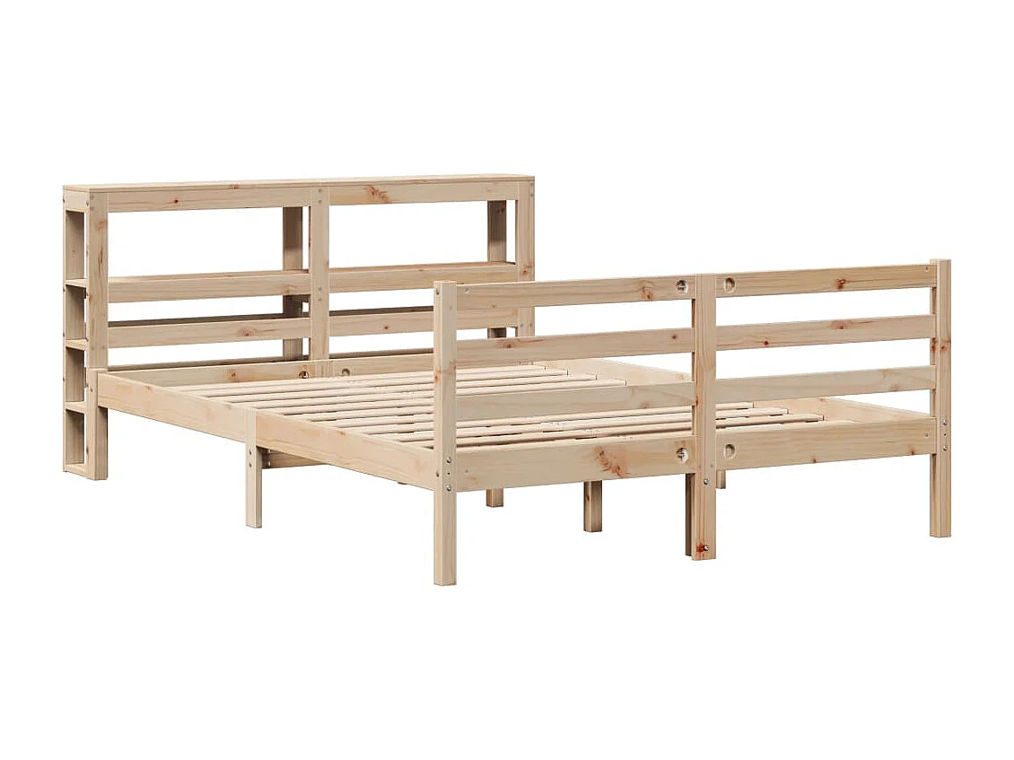 Estructura de cama sin colchón madera de pino maciza 120x200 cm