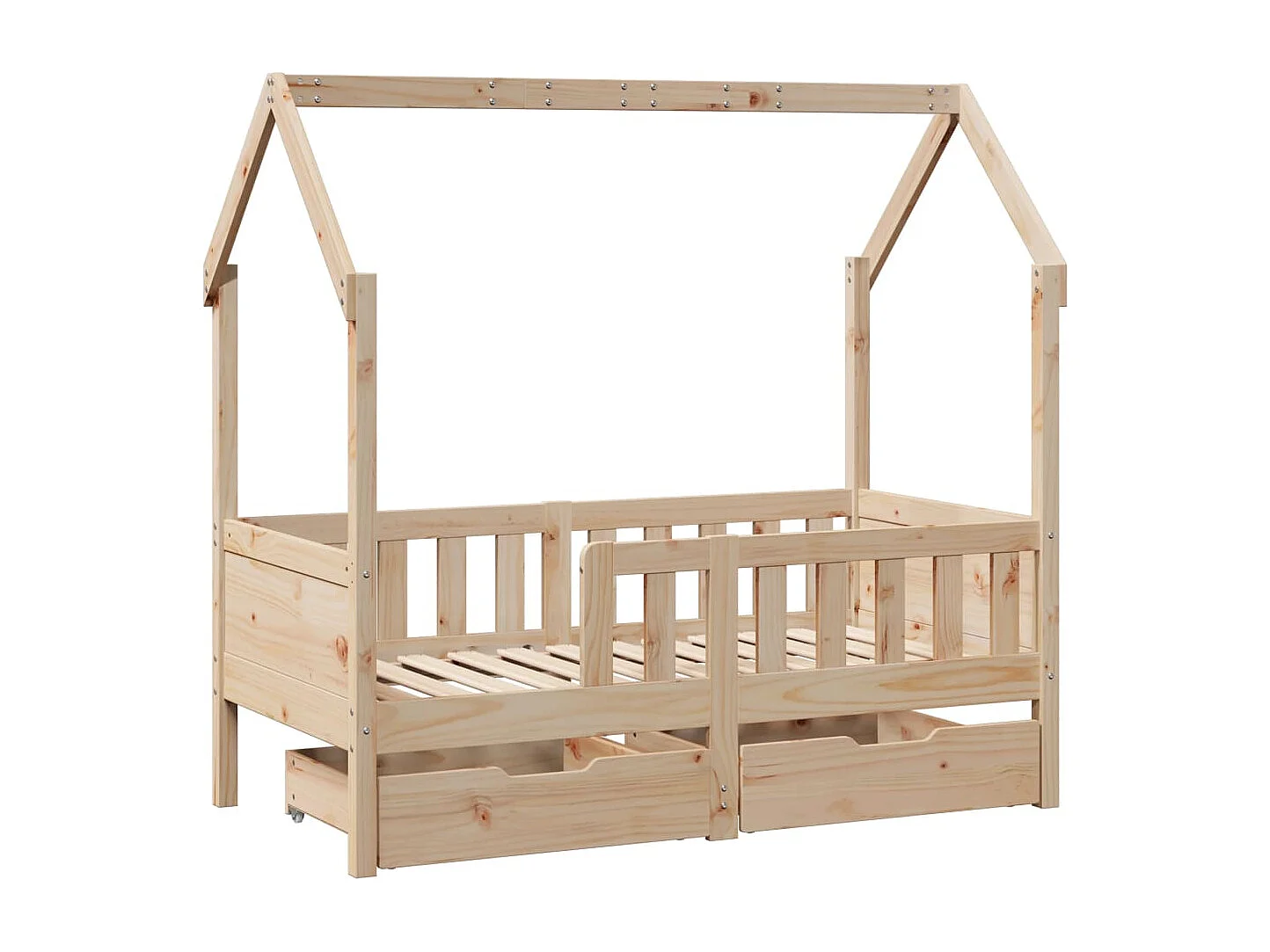 Cadre de lit enfant avec tiroirs 70x140 cm bois de pin massif