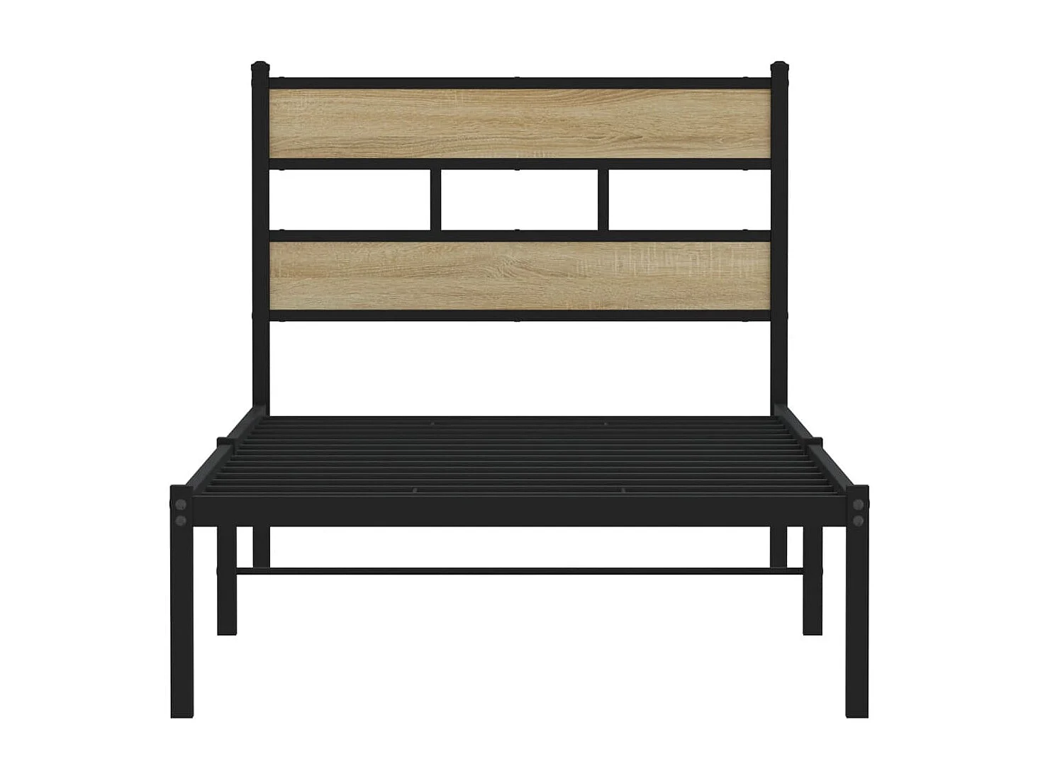 Estructura de cama sin colchón metal roble Sonoma 100x200 cm