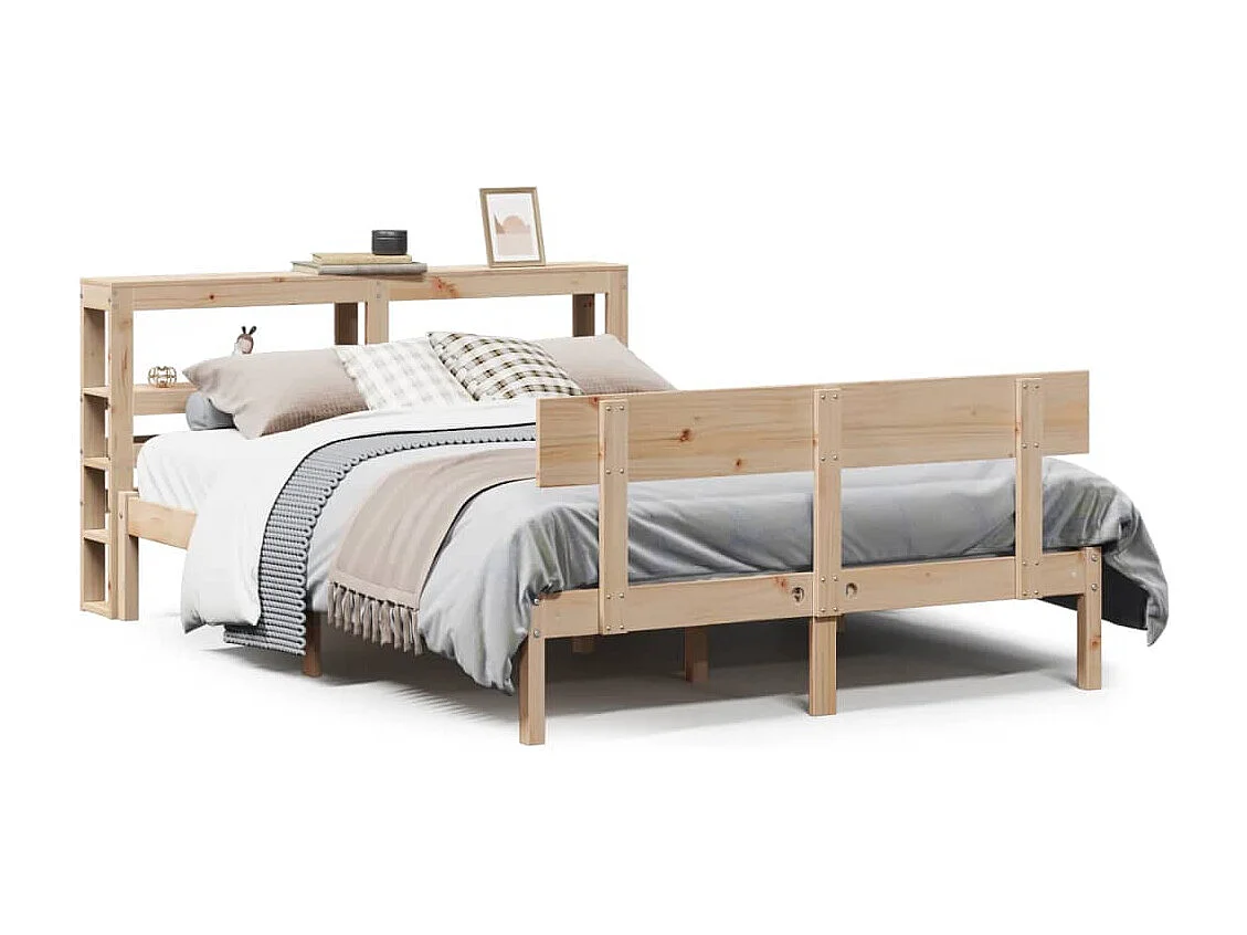 Cadre de lit sans matelas 140x190 cm bois de pin massif