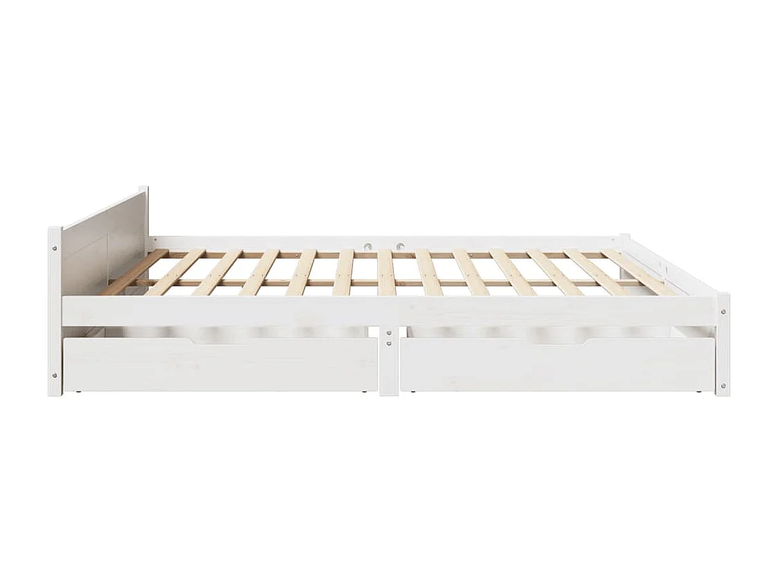 Cama sin colchón madera maciza de pino blanca 180x200 cm